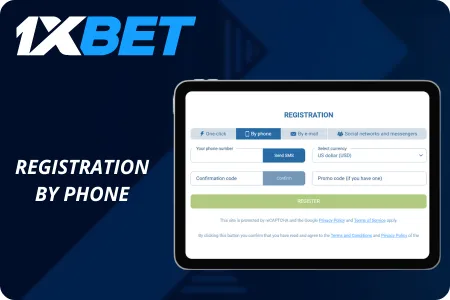 Create an account on 1xBet with your phone number